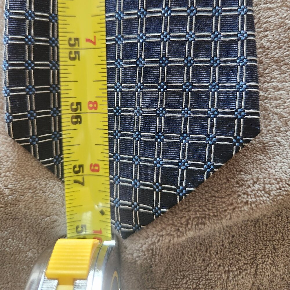 Lauren Ralph Lauren Hand Finished Silk Navy Blue Tie 58" - Picture 3 of 7